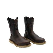 CEBU Rul 500 Western Work Boots Mens Leather Soft Toe Pull-on Wedge Sole