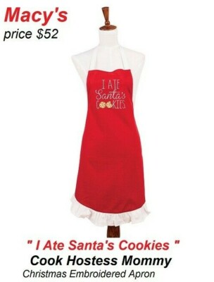 ''I Ate Santa's Cookies'' Cook Hostess Mommy Christmas  Apron C&F Enterprises