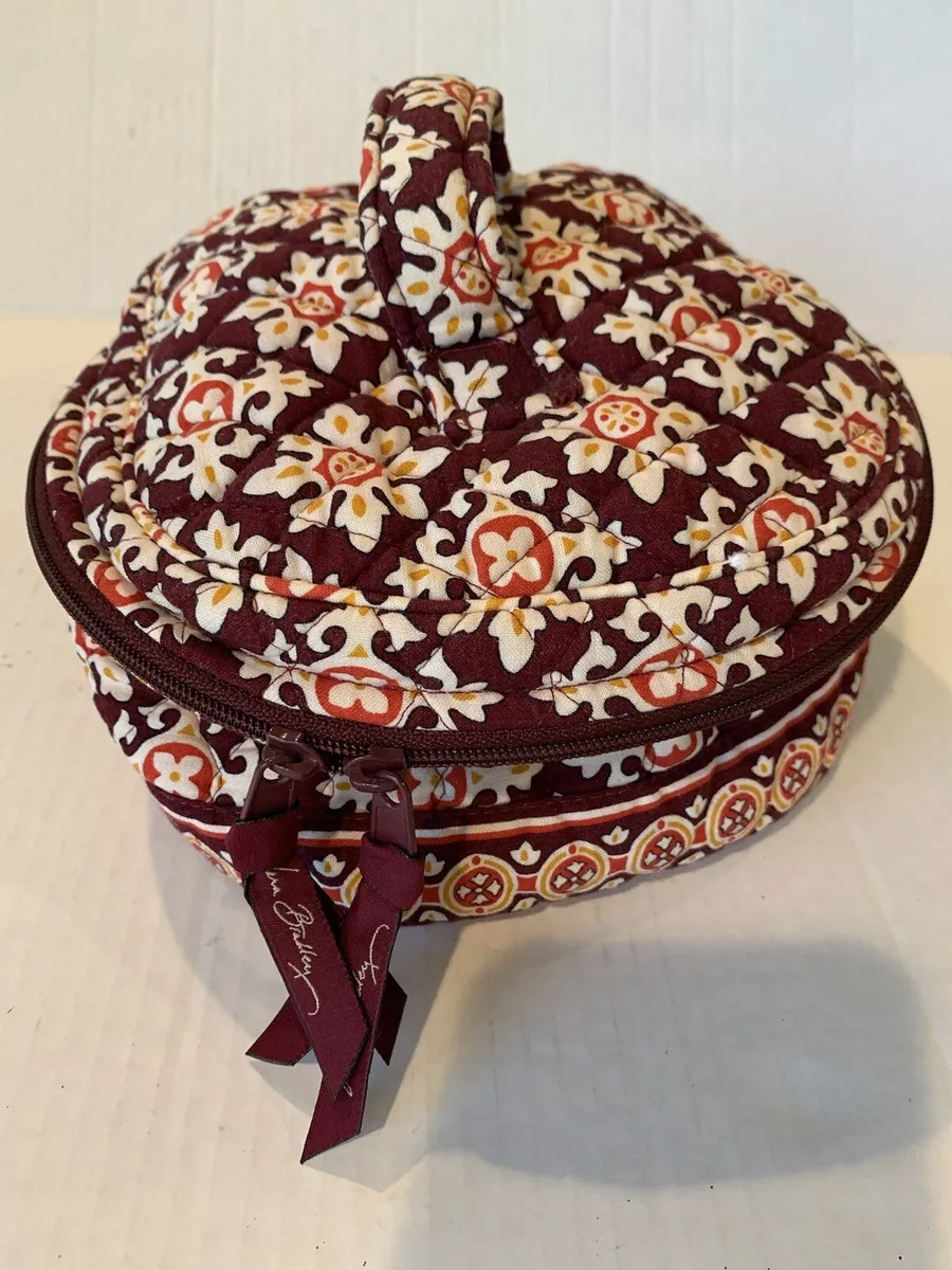 Vintage Vera Bradley Round Cosmetic Bag Medallion Pattern Retired
