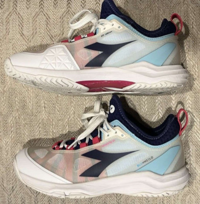 Diadora Womens Speed Blushield Fly 4 D0257 White Running Shoes Sneakers Size 8