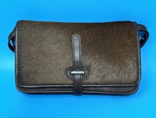 Nina Griscom For Gigi New York Shoulder Bag Chocolate Brown Pony Hair Calf Hide