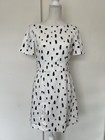 French connection dress 10 white & black short sleeves straight UB