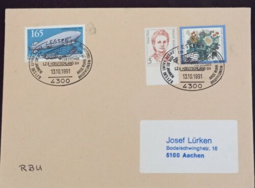GERMANY 1991  Historical Airmail 165 Pfg stamp  on COVER  - Picture 1 of 2