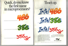 Intel Times Up Vintage Print Ad 1991 Microprocessors 486, 386, 386sx Magazine Ad