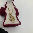 Vintage Red Velvet Angel Box W/Jeweled Goldtone Necklace — photo 4