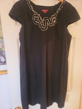 Merona Black All-Occasion Midi Dress XL Lined Cap Sleeve Tulle Accents