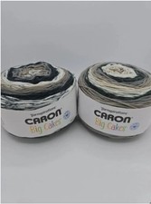 Caron Big Cakes Lot Of 2 Acrylic Yarn Cookie Crumble 10.5 oz ea.