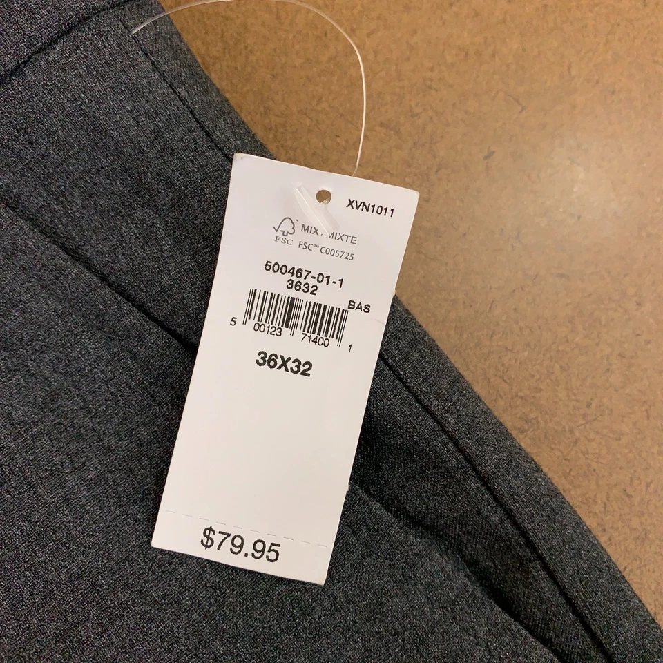 Gap Mens 36x32 Charcoal Heather 90s Loose 365 Relaxed Pleated Trousers NWT - Image 4 of 4