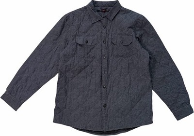Stoic Diamond Quilted Shirt Jacket Mens XL Gray Insulated Button Down Shacket