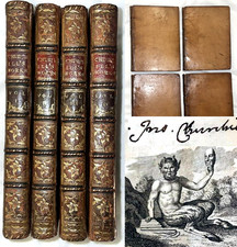 1774 WORKS CHARLES CHURCHILL 4VL SET LEATHER SIGNED GOTHAM GHOST FAMINE POETRY