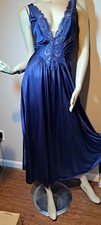 Stunning Olga Peignoir Set Navy Blue Medium Beautiful Lace