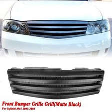 Malla de parachoques delantero de fibra de vidrio para Infiniti M45 2003-2005 2004 negro mate