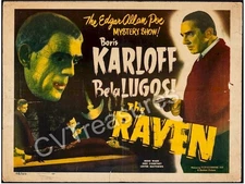 Horror Movie Poster RAVEN Authentic *RARE* Original Vintage Half Sheet Karloff