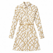 Michael Kors Chain Print Shirt Dress Belt