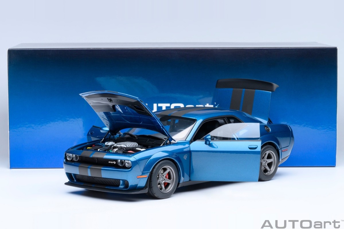 2023 DODGE CHALLENGER SRT SUPER STOCK FROSTBITE BLUE 1/18 MODEL BY