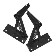 1 par de bisagras de soporte de hoja caída de acero negro para camas plegables sofás resistentes al óxido