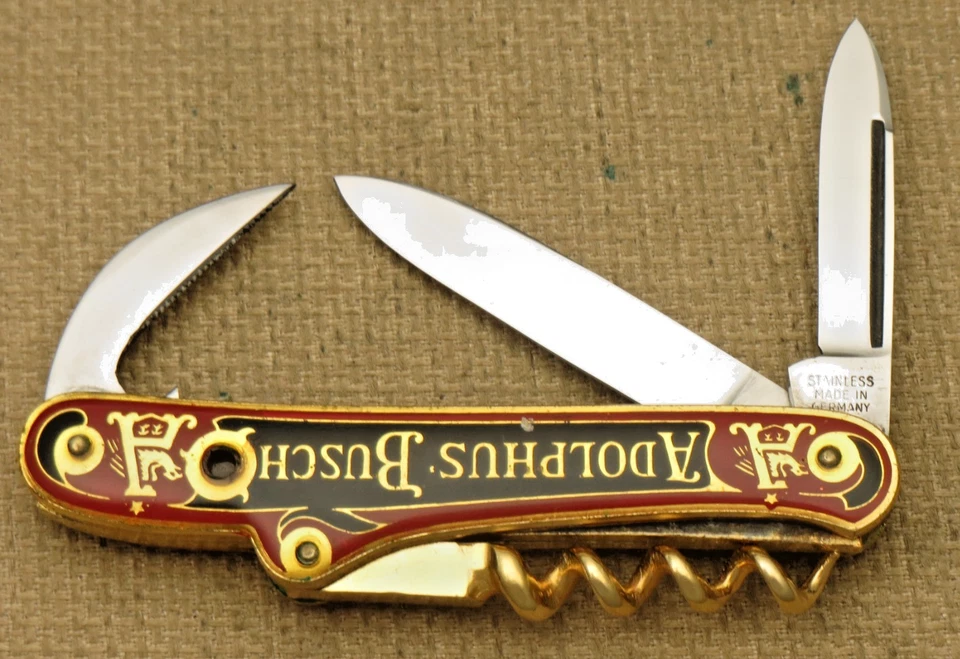 Винтажный нож премиум-класса из нержавеющей стали СДЕЛАНО В ГЕРМАНИИ - ANHEUSER BUSCH со Stanhope - Изображение 2 из 4