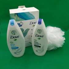 Image of Dove Gently Deep Nourishing Body Wash, Scrub & Shower Puff Collection Gift Set