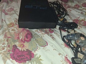 Sony PlayStation 2 PS2 Black Console Bundle Controller AV Cables NTSC-U/C