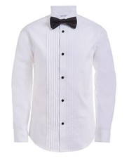 Calvin Klein Boys Tuxedo Shirt and Bow Tie Box Set, White, 8