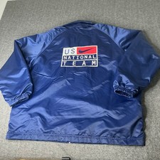 Vintage Nike US National Team Nylon Jacket Men L Embroidered Full Zip White Tag