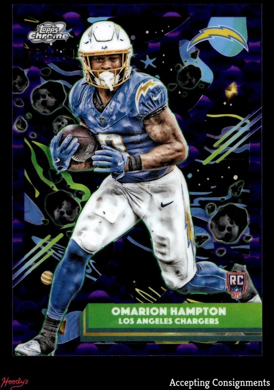2025 Topps Cosmic Chrome Purple Nebula Refractor #155 Omarion Hampton 54/150 RC