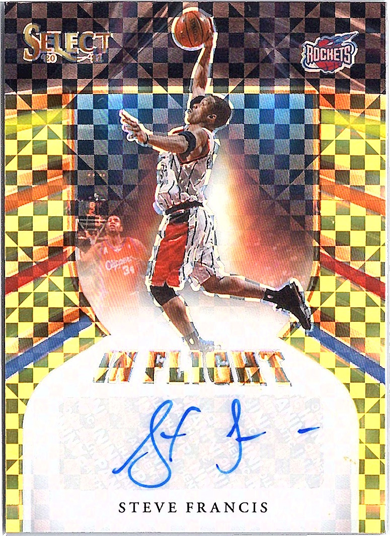 2019-20 Panini Select #IF-SFR Steve Francis In Flight Auto Gold Prizms #/10
