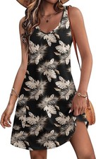 Hotouch Dress Womens Casual Sundress with Pockets Summer Beach Floral
