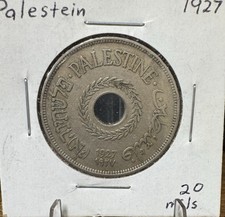 1927 Palestine 20 Mils British Mandate Coin High Grade XF/AU Detail Nice