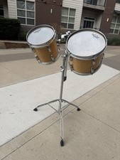 8" AND 10" Gretsch Drums Square Badge and VINTAGE Double Tom Stand #CH1