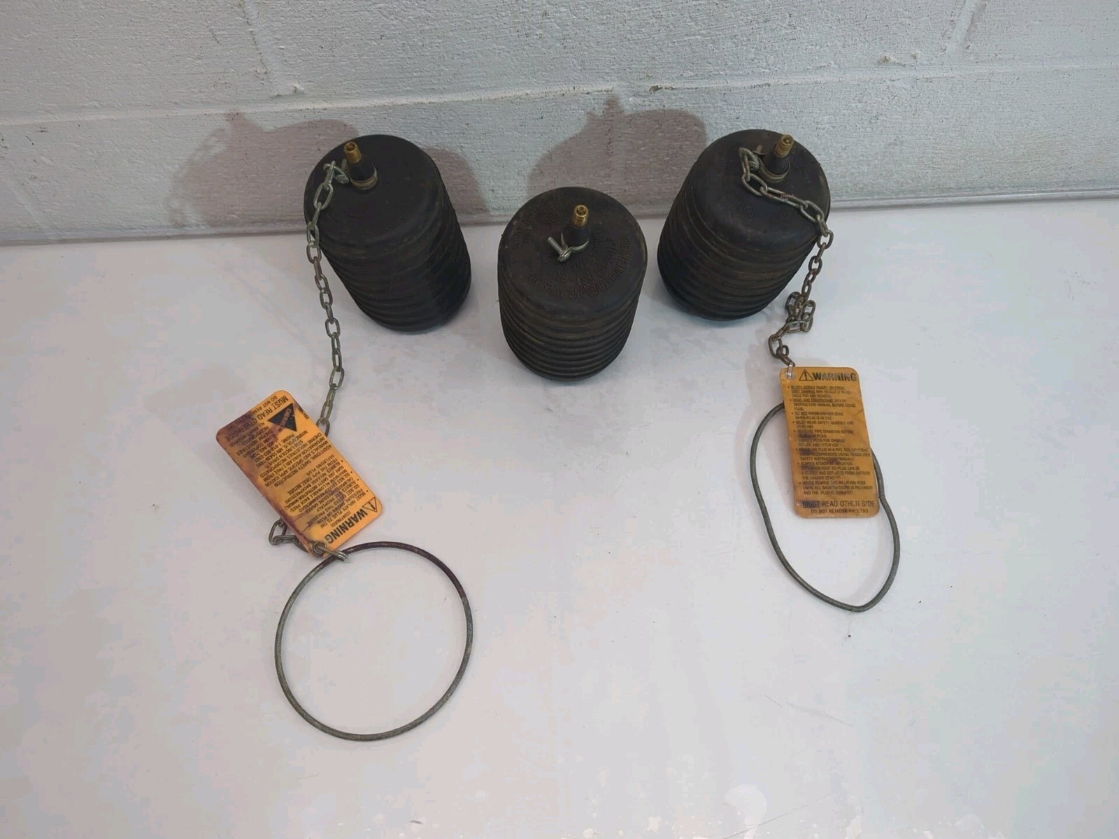 CHERNE 4" Inch PLUMBING Rubber Test-Ball Pipe Plug Lot of 3
