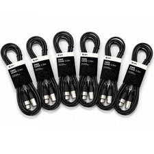 Image of 6 x 3M DMX Leads 3-Pin XLR Male to Female High Quality DJ Stage Lighting Cable