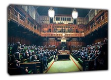 Banksy Canvas WallArt Devolved Parliament MonkeyCANVAS PRINT WALL ART HOME DECOR