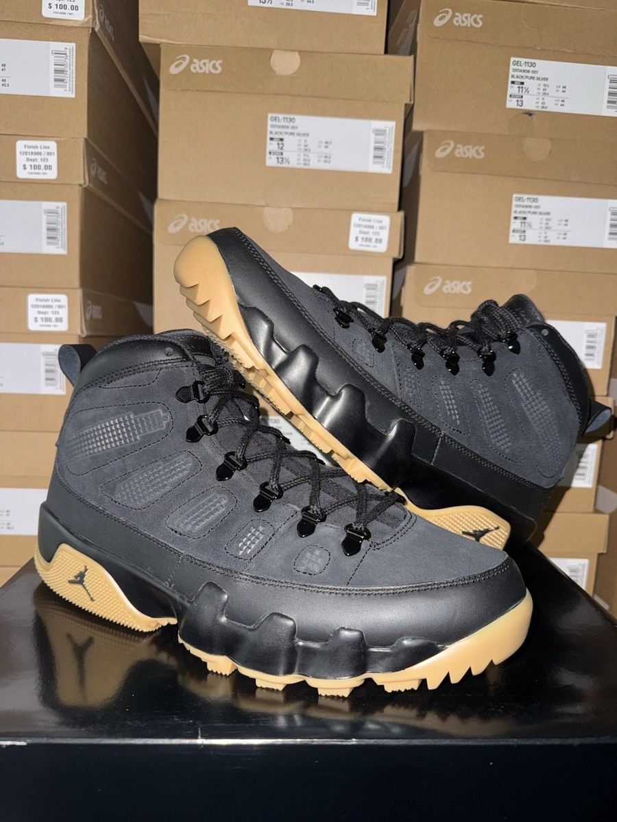 Sz 10.5 Nike Air Jordan 9 Retro Boot Black Gum Light Brown