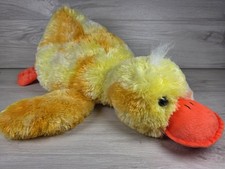 Large Yellow Plush Duck Stuffed Animal w Fabric Tag Spring Farm Easter SU32