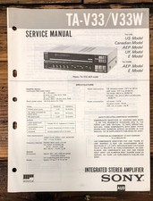 Sony TA-V33 TA-V33W Amplifier Service Manual Original 