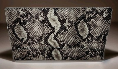 Expressions NYC snake skin clutch bag, faux authentic appeal, Preloved Lknew