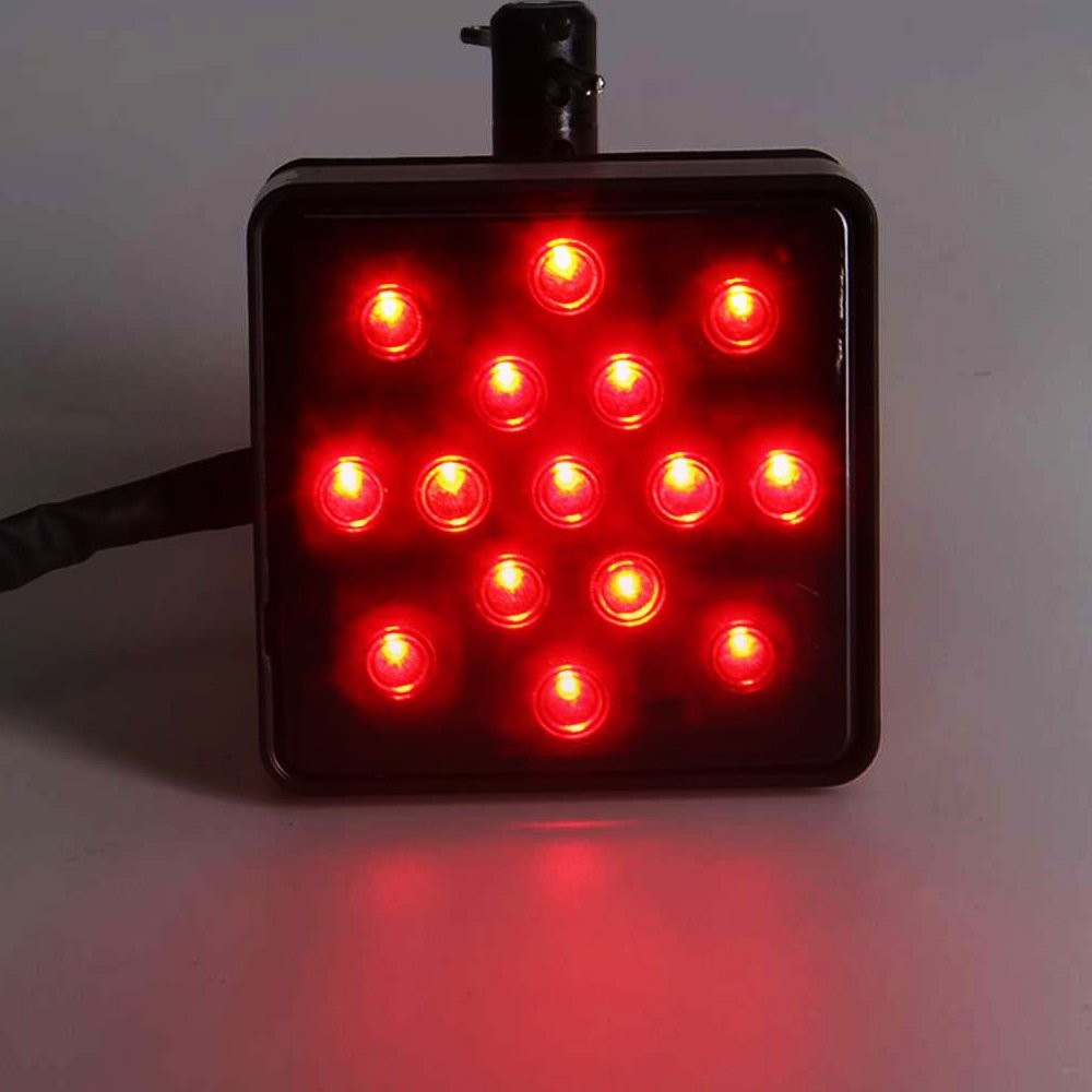 LED TOW RUNNING/BRAKE/REVERSE HITCH LIGHT COVER TRUCK FOR TRAILER 2" RECEIVER EV