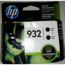 HP 932 Black Ink Cartridges 2-Pack Genuine OEM Printer Ink