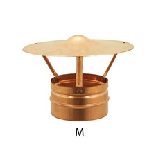 Fumaiolo da 200mm tipo cinese di rame base tonda innesto M maschio