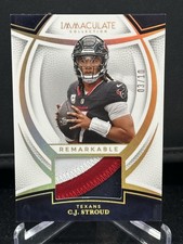 2025 Immaculate CJ Stroud Remarkable Jerseys Gold /10 3-Color Patch Texans