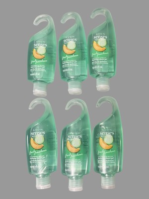 6 Avon Senses Body Care Fresh Fraicheur Cucumber & Melon Shower Gel 5 oz NOS