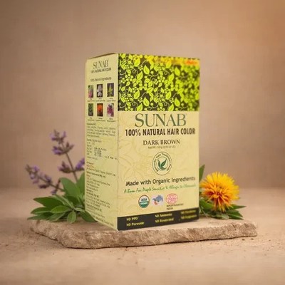 RADICO ORGANIC 100% NATURAL SUNAB Bio Haarfarbe/Haarfarbe/Haarfarbe - Dunkelbraun