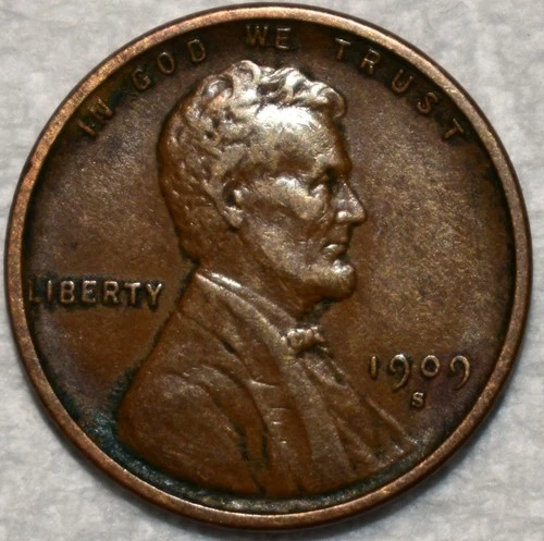 Extra Fine 1909-S Lincoln Cent, Richly Hued, Sharply Struck, Key-Date!