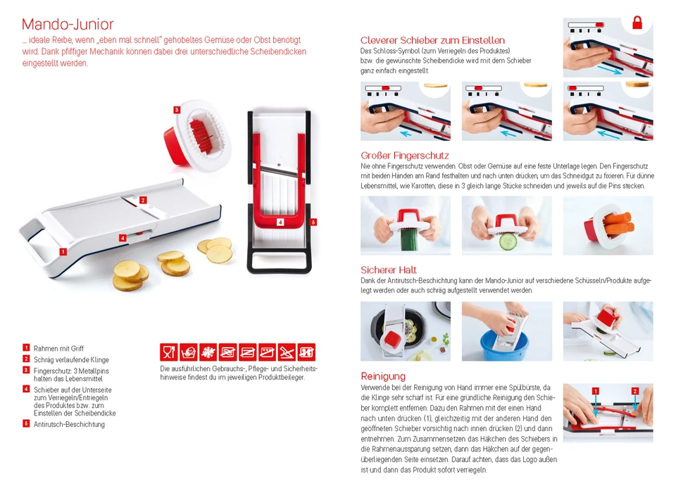 Tupperware Mando Hobel Dicer Varianten Mandochef Juniormando Julienne Scheiben - Bild 4 von 4
