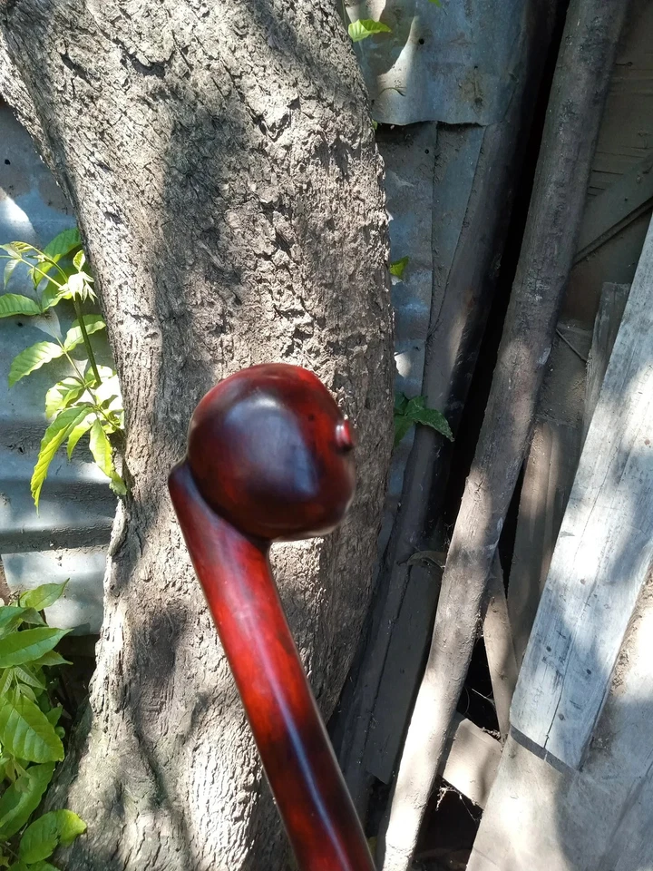 Bastón de senderismo caoba de hierro de palisandro africano estilo original 1920 Foto 2 de 4