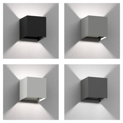 Wandleuchte CUBEL für außen, schwarz, IP65, Up & Downlight + LED Lampe 596lm,