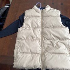 Old navy boys puffer vest size XL Beige zipper with long sleeve navy shirt
