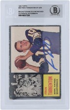 Fran Tarkenton Minnesota Vikings Signed 1962 Topps #90 BAS Fanatics Rookie Card