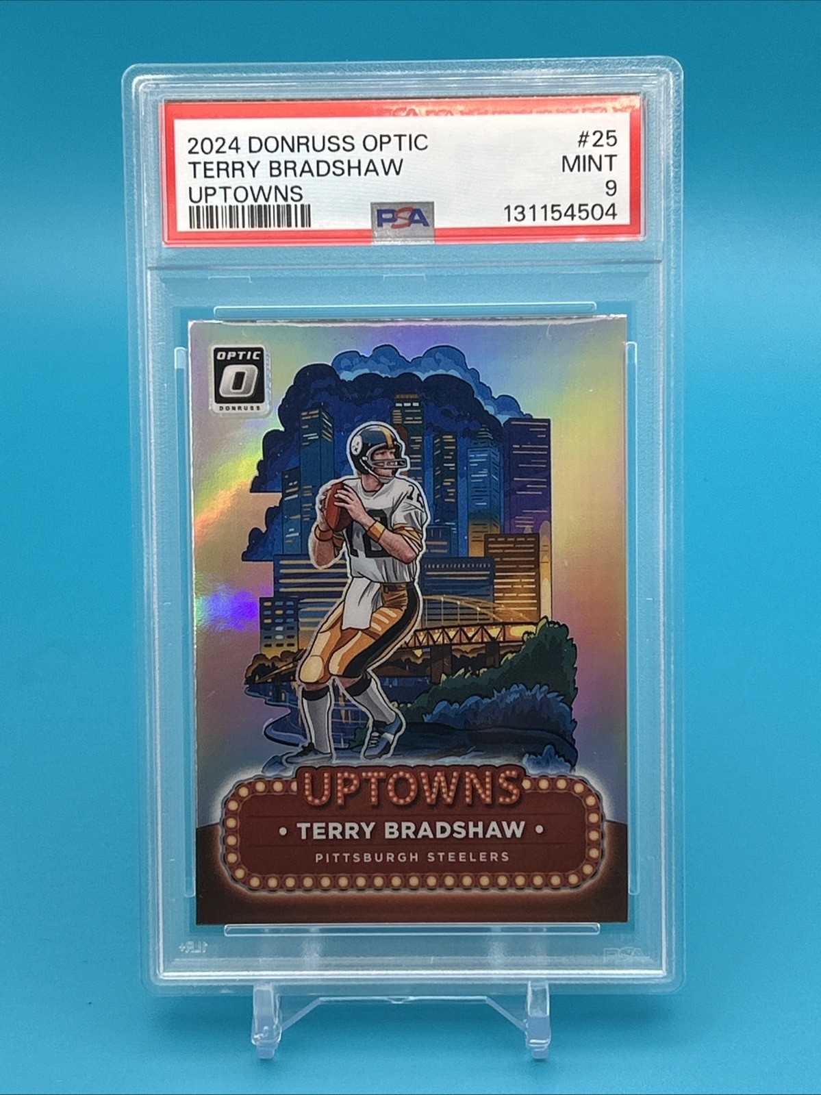 2024 Panini Donruss Optic Uptowns Terry Bradshaw #25 PSA 9 Pittsburgh Steelers